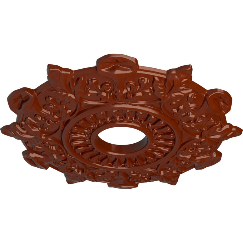 Endurathane Preston Ceiling Medallion, 17 1/2"OD x 4"ID x 1"P (Fits Canopies up to 4"), Hand-Painted Firebrick Finish