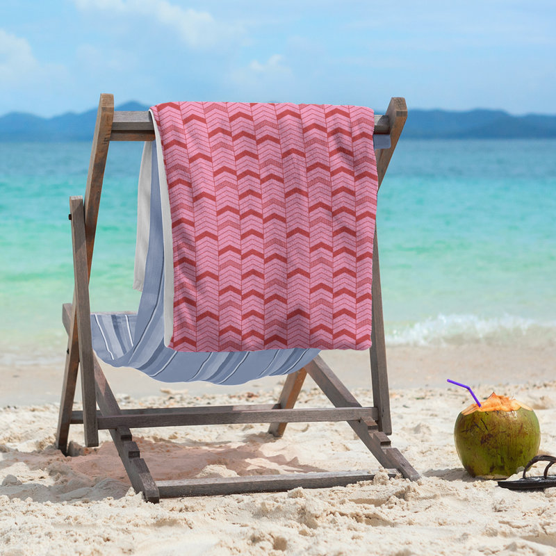 Beach Towel, Pink/Red, Microfiber