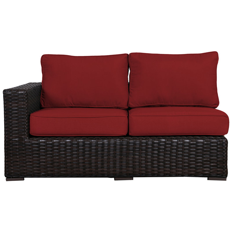 Canapé de patio Sirci avec coussins Sunbrella, Rouge