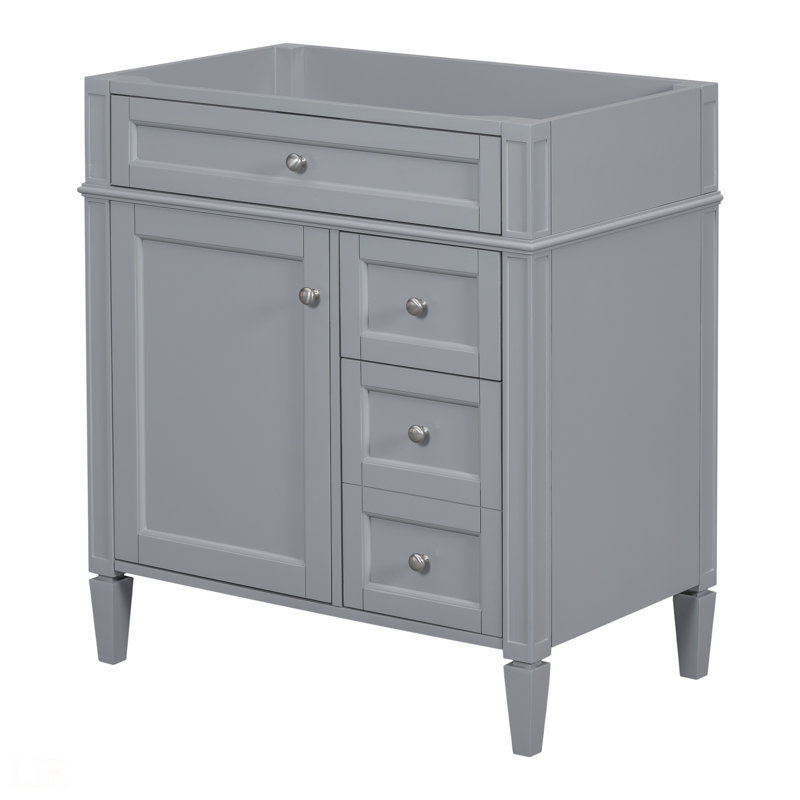 Meuble-lavabo de salle de bain 30 po sans lavabo supérieur, meuble de rangement moderne avec 2 tiroirs et un tiroir rabattable (lavabo non inclus), meuble-lavabo