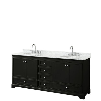 Deborah 80'' Double Bathroom Vanity with Marble Top