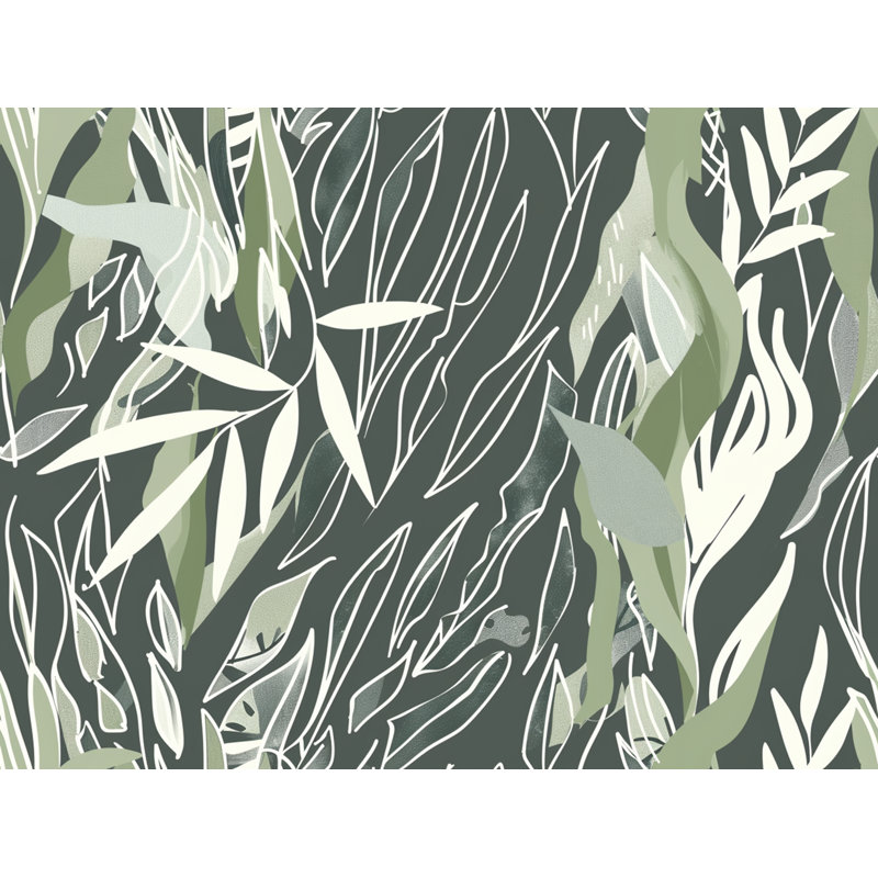 Greenery Motif Bedding Cool Pattern Comforter Botanical, Queen Comforter