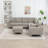 Upholstered Corduroy Sectional Modular Sofa Set-184783105-184783110