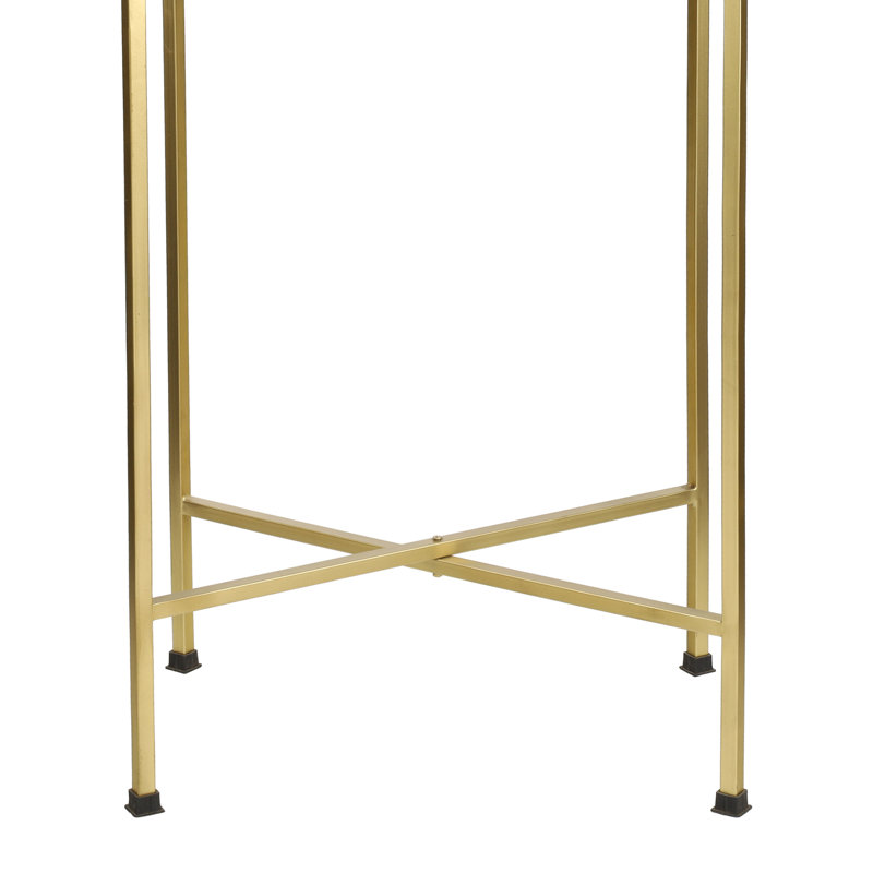 Table basse avec plateau rectangulaire en verre et métal doré mat 26,5 po Sterling Modern, Doré