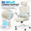 Chaise de bureau ergonomique à double dossier, avec support lombaire réglable et dossier inclinable — ensemble bureau et chaise pour bureau à domicile, chaise d'ordinateur à dossier haut, chaise de bureau en maille respirante-114488474