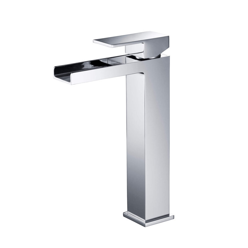 Robinet de lavabo vasque Waterfall, Chrome, Avec drain escamotable
