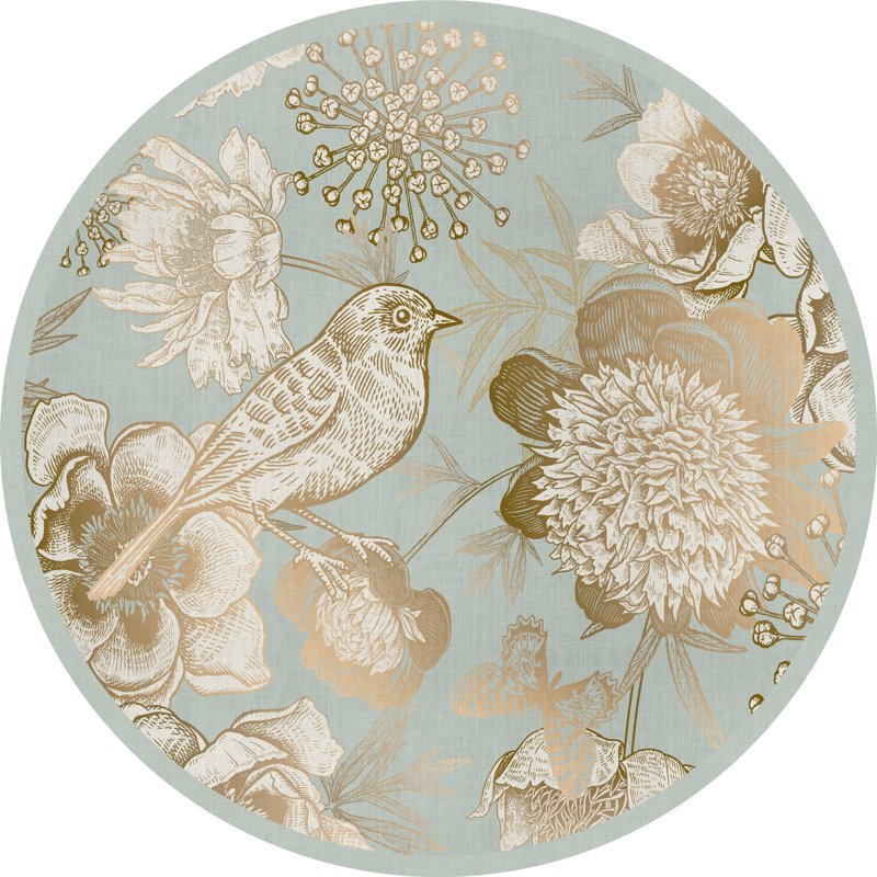Burnest Vinyl Machine Printed Area Rug, Round 120cm
