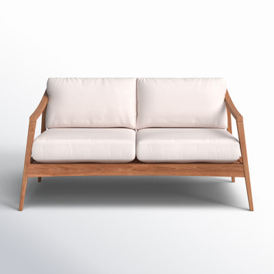 Elswick 59'' Wide Teak Loveseat with Sunbrella® Cushions