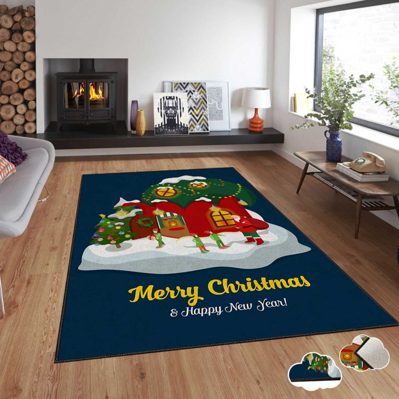 Luxurious Polyester Area Rug, 5.2 x 7.5 Feet | 740 g/m² Velvet Fabric with Non-Slip Dot Underside | Laminated Sponge for Comfort | Easy Clean & Machine Washable | Modern Digital Print, Perfect for Living Rooms & Bedrooms
