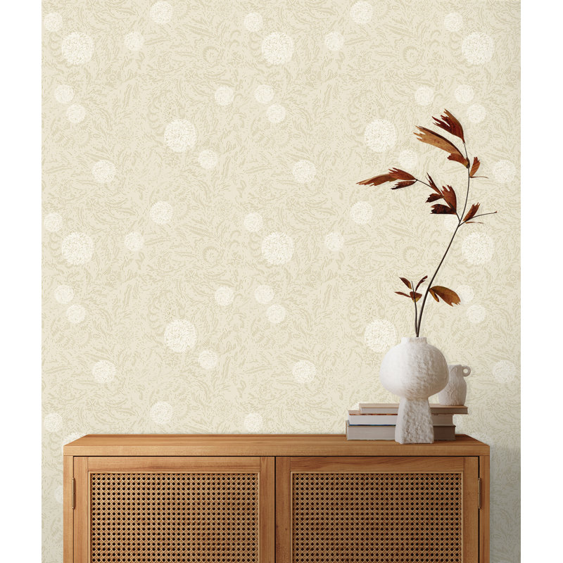 Yuki Osada Floral Wallpaper Double Roll, Tan/Cream