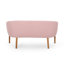 Surpiqûres de canaux, coloration rosée, moderne Mid-Century, pieds brun moderne, supports de pieds en bois d'hévéa
