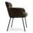 Modern Upholstered Dining Chairs With Curved Back & Black Metal Legs-1889442023