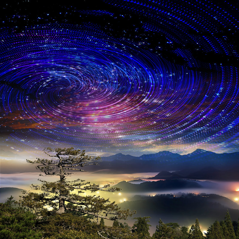 Galaxy And Star - Wrapped Canvas Print, 30cm H x 30cm W x 3.8cm D