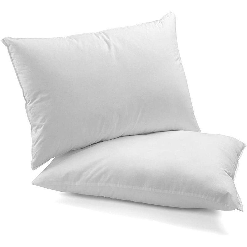 White Cotton Hypoallergenic Down and Feather Bed Pillow