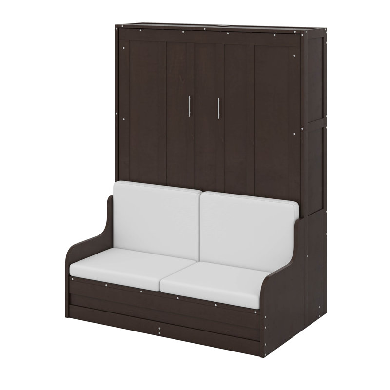Grand lit escamotable avec coussin, Espresso