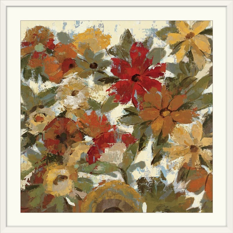 «Expressive Garden II Ivory» par Aniessa, reproduction d'art, H 35 po x l 35 po x P 1,5 po, Toile
