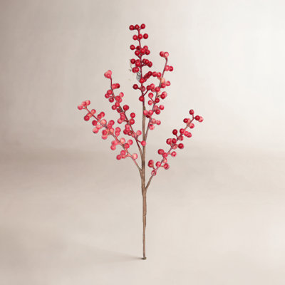 16" Artificial Fall Sprays Berry Branches For Vase Filler, Farmhouse Long Stem Faux Flower For Holidays, Wedding Party Table Decoration, Fall Winter Home Decor, Set Of 5