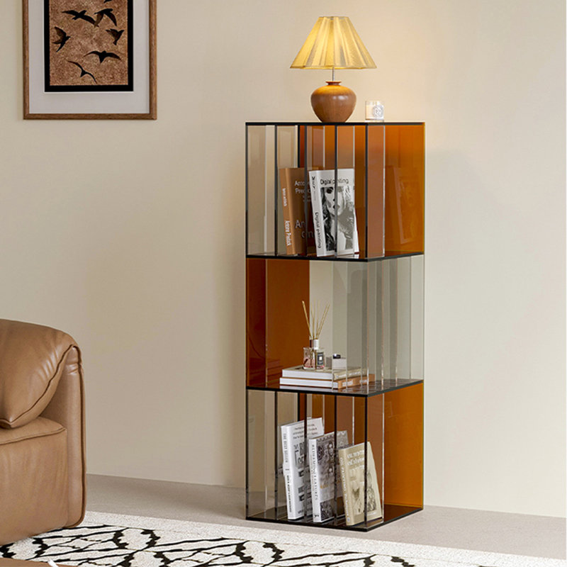 Bibliothèque simple en acrylique conçue avec créativité, Tan