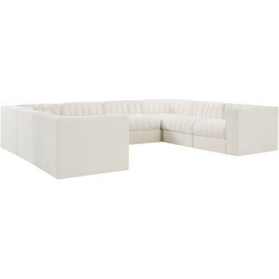 Donegan Velvet Performance Fabric Upholstered Modular Sectional