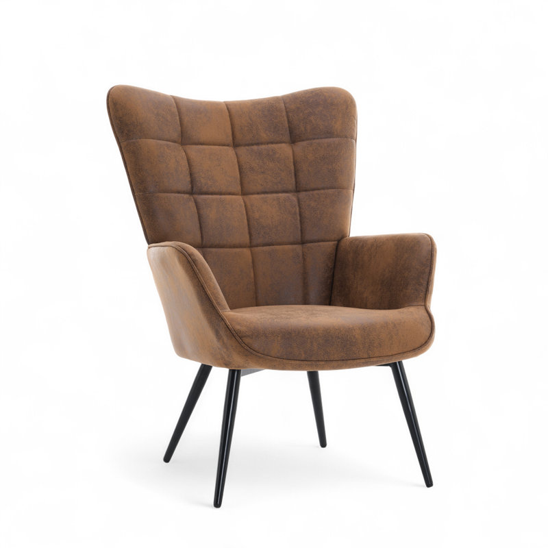 Upholstered Wingback Chair, Brown