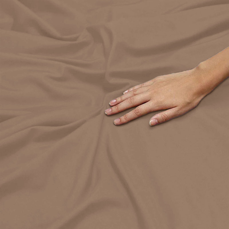 Aspire Homeware Hotel Quality Egyptian Cotton Flat Sheet for Soft and Breathable Sleeping Comfort, Beige, Single (3')