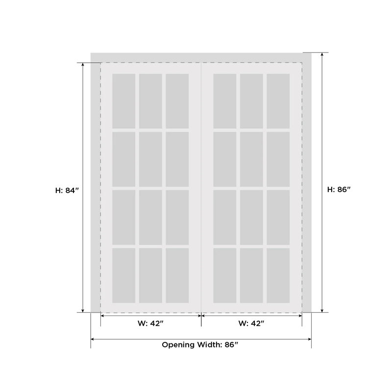 Portes standard en bois massif Lucia, 84 po x 84 po