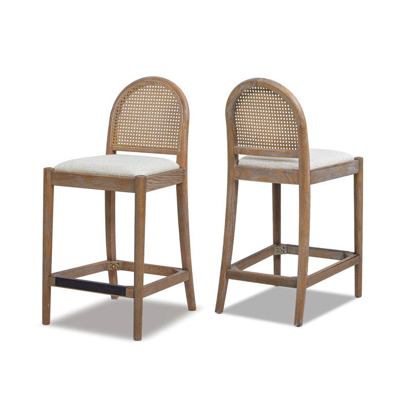 Tabouret de comptoir rembourré Cossette, Gris neutre