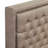 3 Piece Queen Bed Set - 1 Bed Frame Dark Khaki Linen Fabric Padded and Button Tufted Headboard with 2 nightstands - Wire Brushed Butter Cream Finish Nightstand-779976298