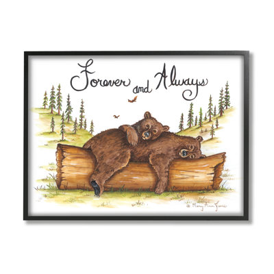 «Forever & Always Cuddling Bears Wildlife», art de la giclée encadrée par Mary Ann June