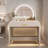 Makeup Vanity Table With Touch Screen Lighted Mirror, Dressing Table With A Drawer And Curved Edges
