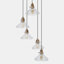 Lustre doré à 5 lumières, hauteur réglable, en verre bullé, pour intérieur sec-523948316-523948318