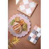 SCALLOPED PINK MARBLE LAZY SUSAN