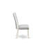 Ensemble de table de salle à manger 9 pièces moderne comprenant une table rectangulaire en bois avec pieds en X et 8 chaises de salle à manger Parsons en tissu gris, lin brossé blanc-801442968-801442951-731973186