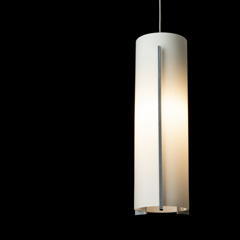 Exos 1 - Light Single Cylinder Pendant, Opal, Sterling