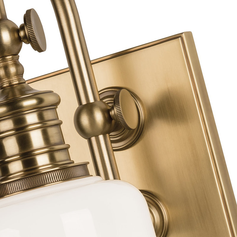 Applique murale à bras 1 lumière Carlota, Laiton vieilli