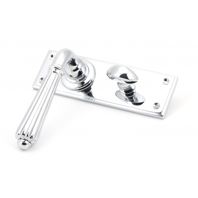 Hinton Bathroom Door Handle Kit, Polished Chrome