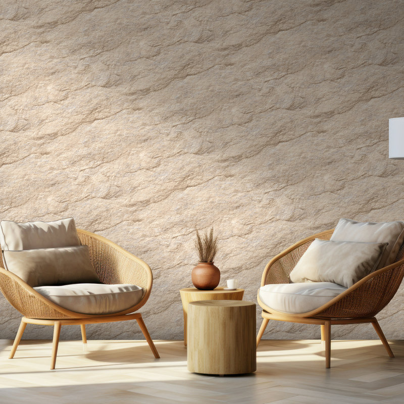 Papier peint luxueux Stone Serenity, Beige
