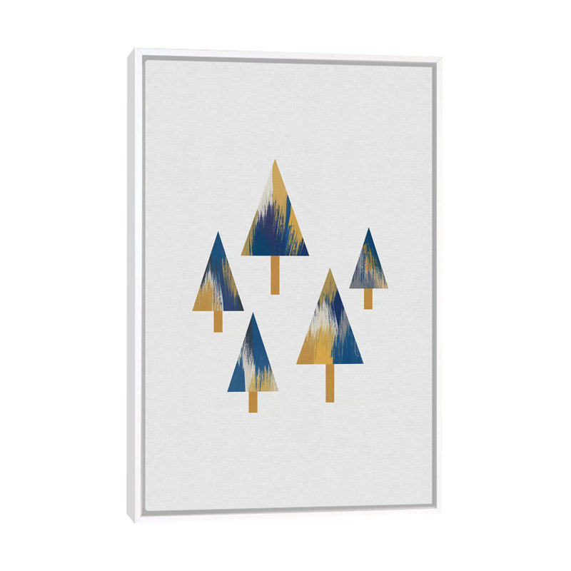 «Trees» par Orara - impression d'art graphique, Pas de tapis, H 60 po x l 40po x P 1,5 po, Toile blanche encadrée