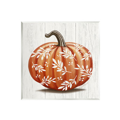 " Orange Fall Botanical Pumpkin " by Elizabeth Tyndall
