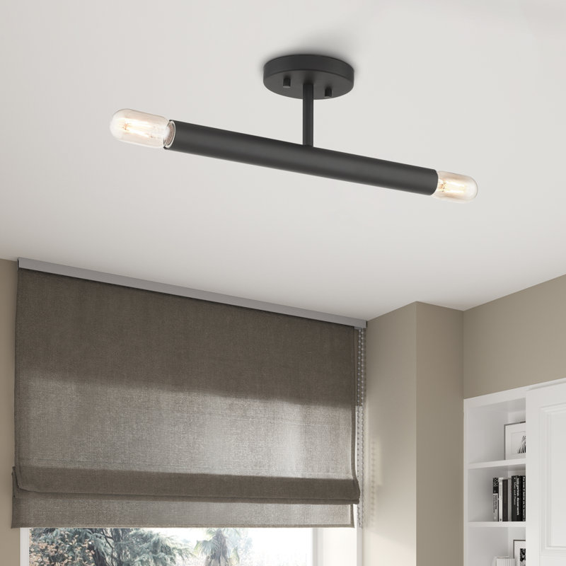 Margolf Semi Flush Mount, Black