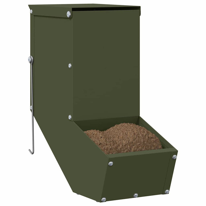 Small Animal Feeder, Olive Green, 28.5cm H x 12.5cm W x 26cm D