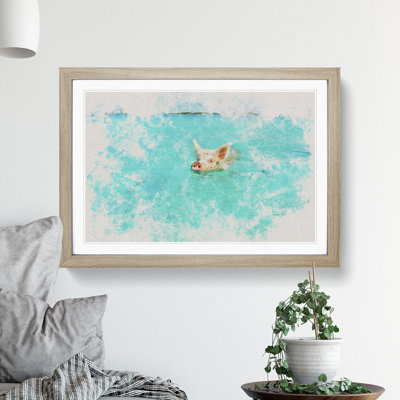 Swimming Pig - Picture Frame Painting
