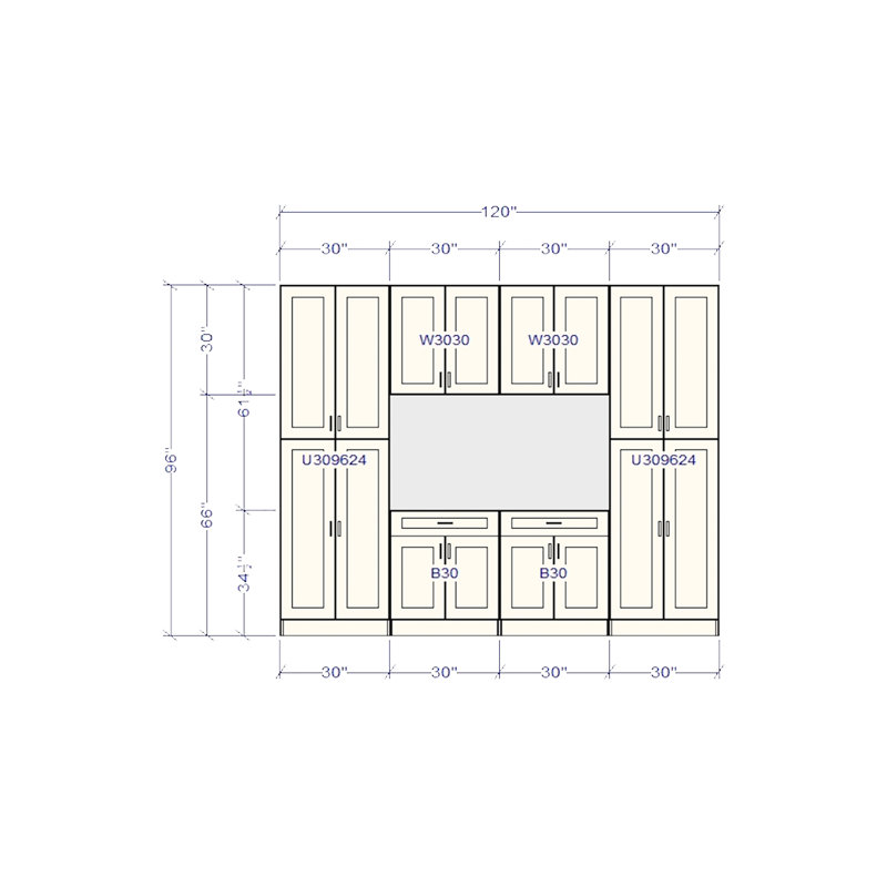 Chinki 6 Piece Solid + Manufactured Wood Storage System