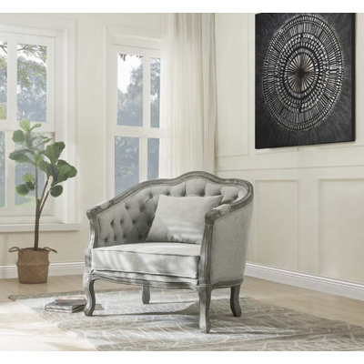 Fauteuil demi-tonneau avec coussin, fauteuil d'appoint Agatho