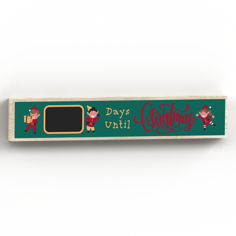 Borelli Days Until Christmas Chalkboard Christmas Wooden Memento Letter Block