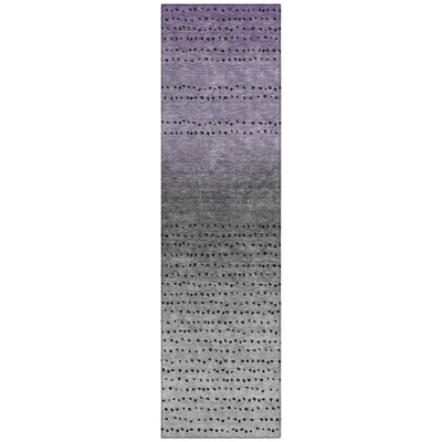 Machine Washable Indoor/Outdoor Xhevrie Purple Rug