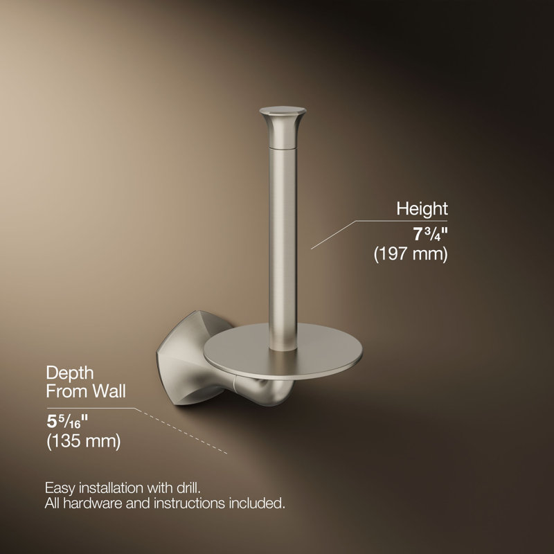 Occasion Vertical Toilet Paper Holder, Brushed Nickel