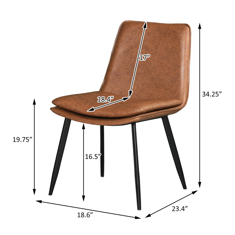 Chaise d'appoint en brun de style tiennee