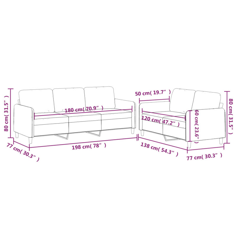 Canapé 78 po, 100 % polyester noir
