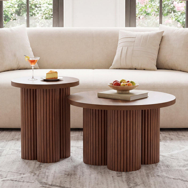 2 - Piece Living Room Table Set, Walnut, Walnut, Walnut
